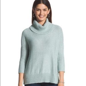 Chico’s Celine Cowl Sweater, Soft Blue